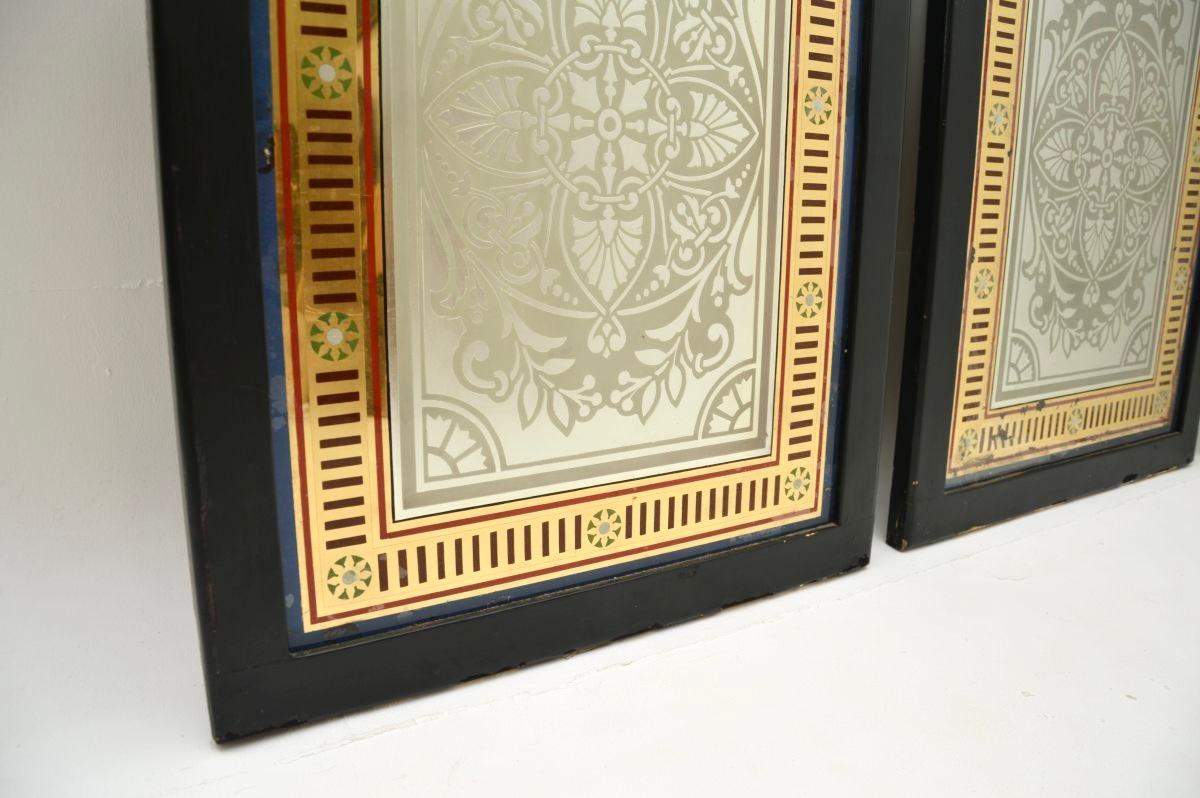 Pair of Antique Victorian Pub Mirrors In Good Condition For Sale In London, GB