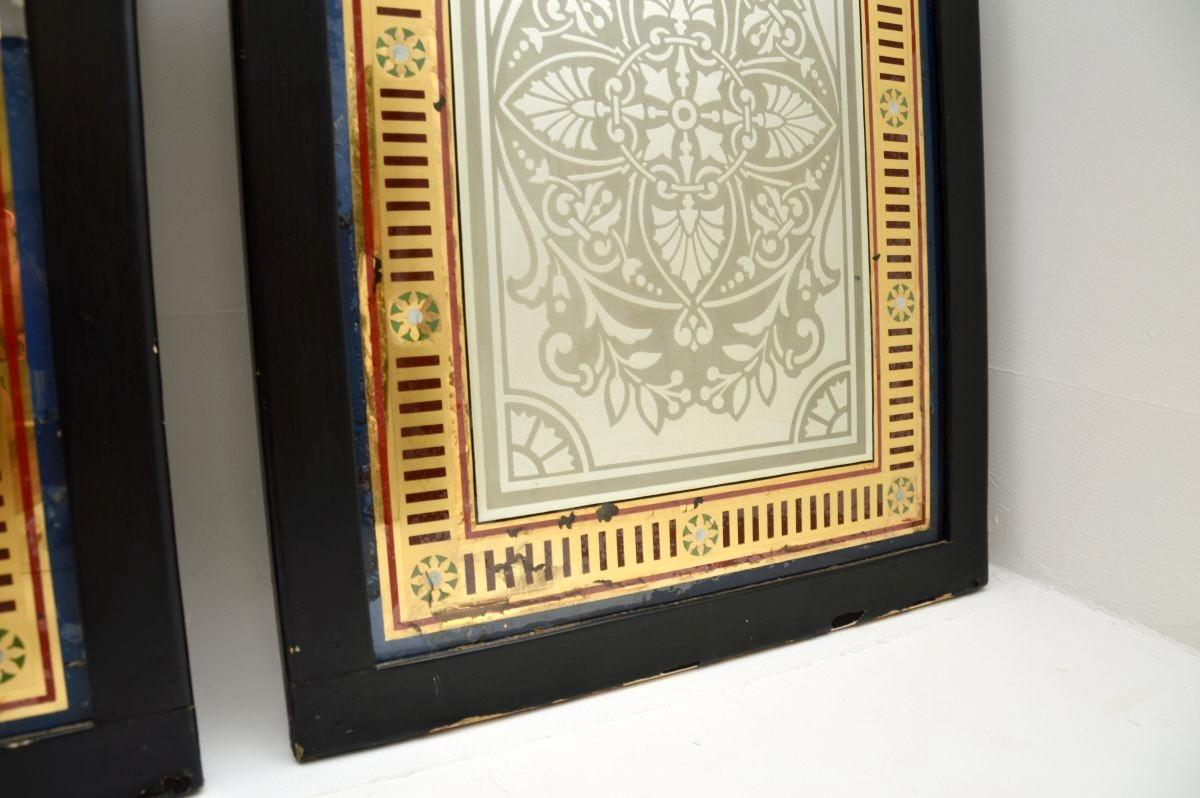 Late 19th Century Pair of Antique Victorian Pub Mirrors For Sale