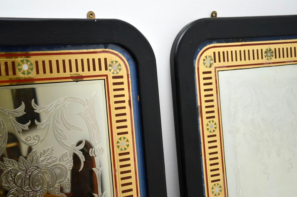 Pair of Antique Victorian Pub Mirrors For Sale 2