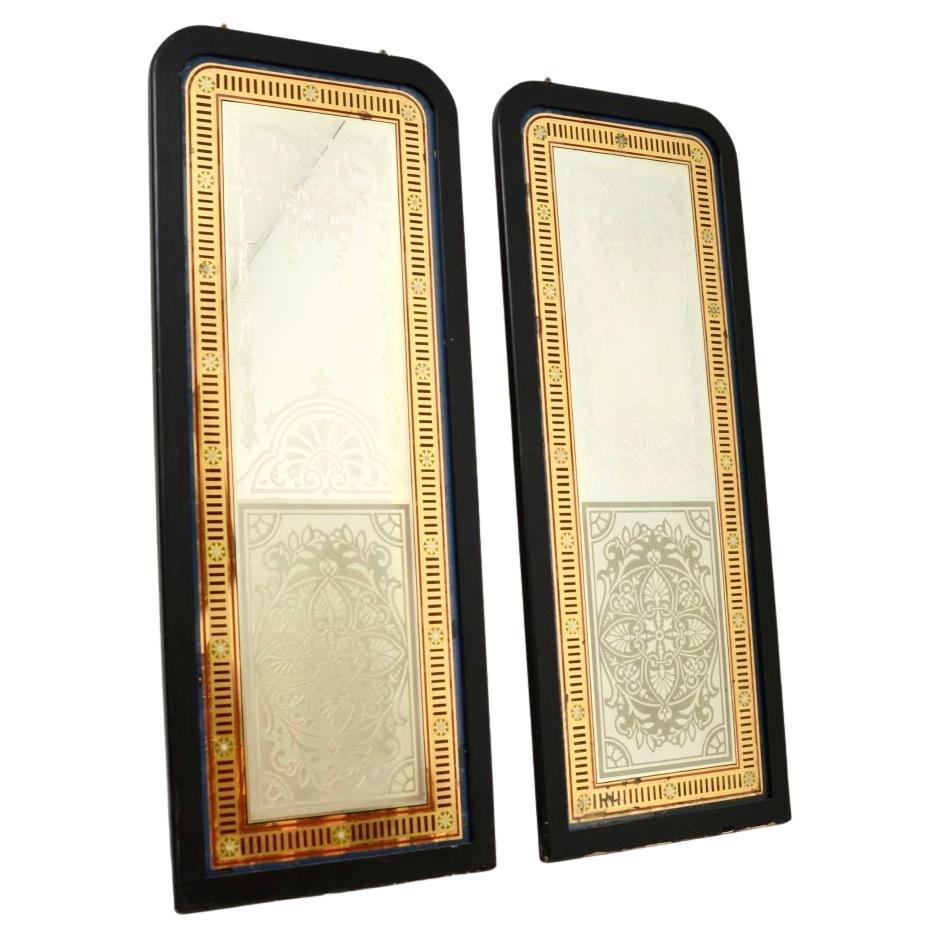 Pair of Antique Victorian Pub Mirrors For Sale