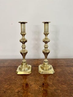 Pair of antique Victorian quality brass candlesticks