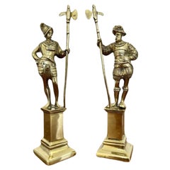 Pair of Antique Victorian quality brass figures of cavaliers