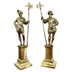 Pair of Antique Victorian quality brass figures of cavaliers 