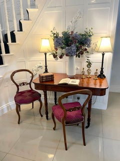 Pair of Antique Victorian Quality Carved Walnut Side Chairs