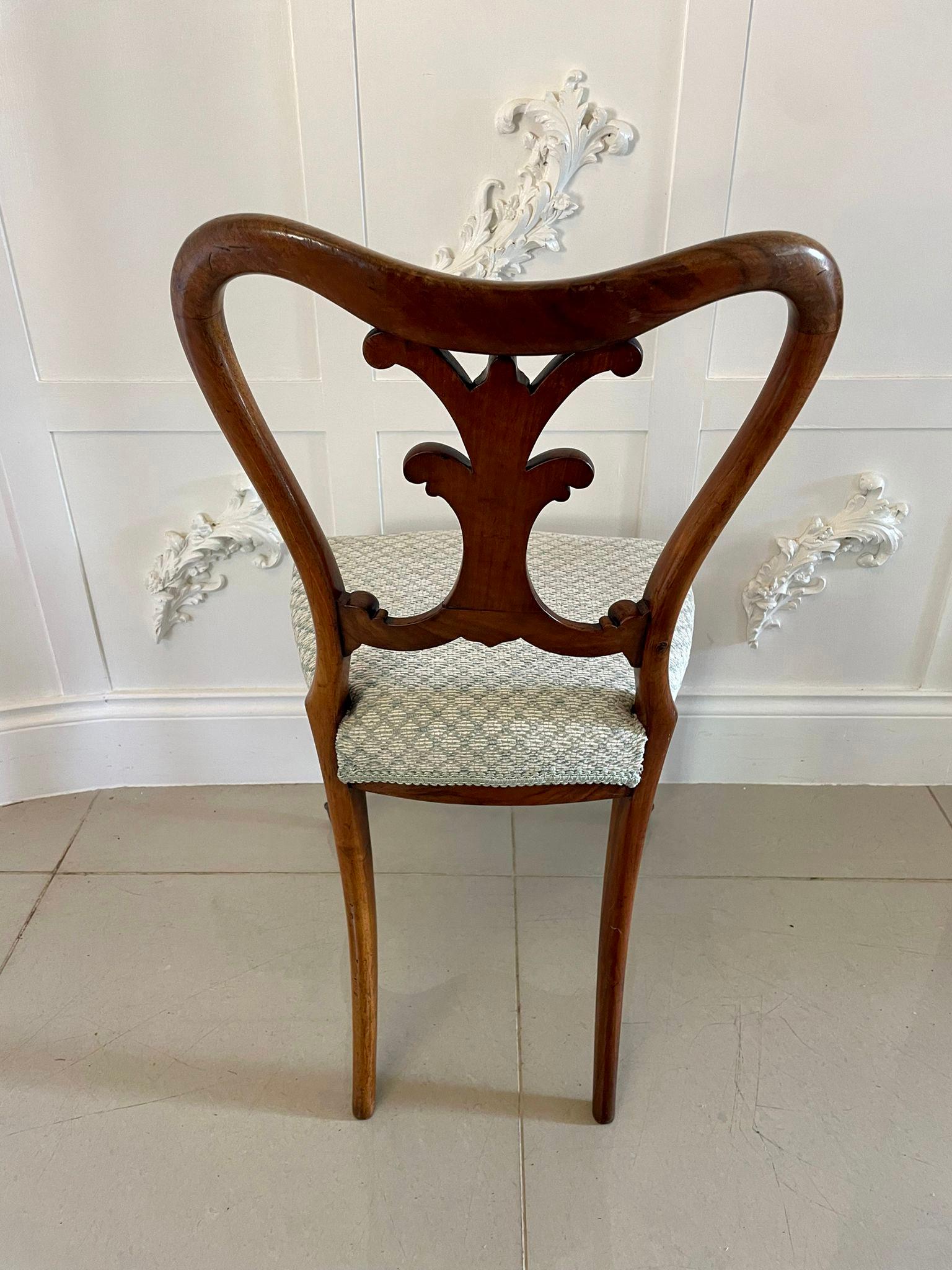 Pair of Antique Victorian Quality Carved Walnut Side Chairs For Sale 1