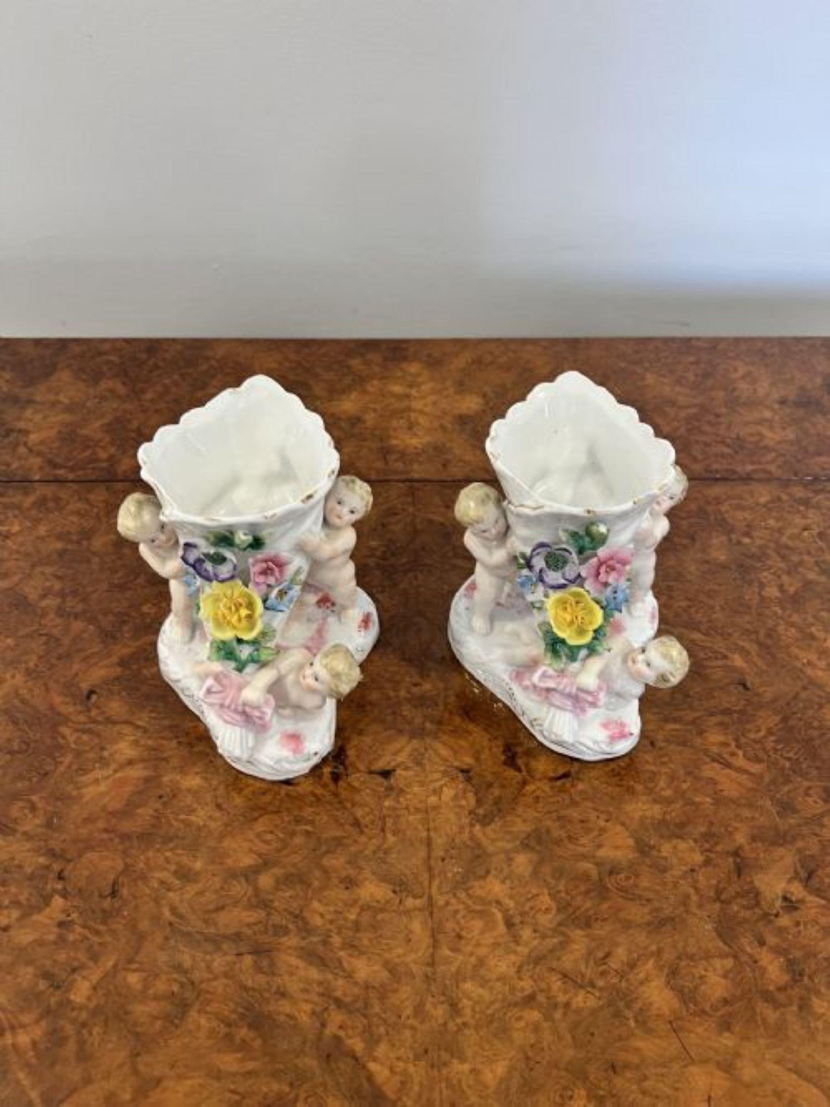 19th Century Pair of antique Victorian quality continental vases  For Sale