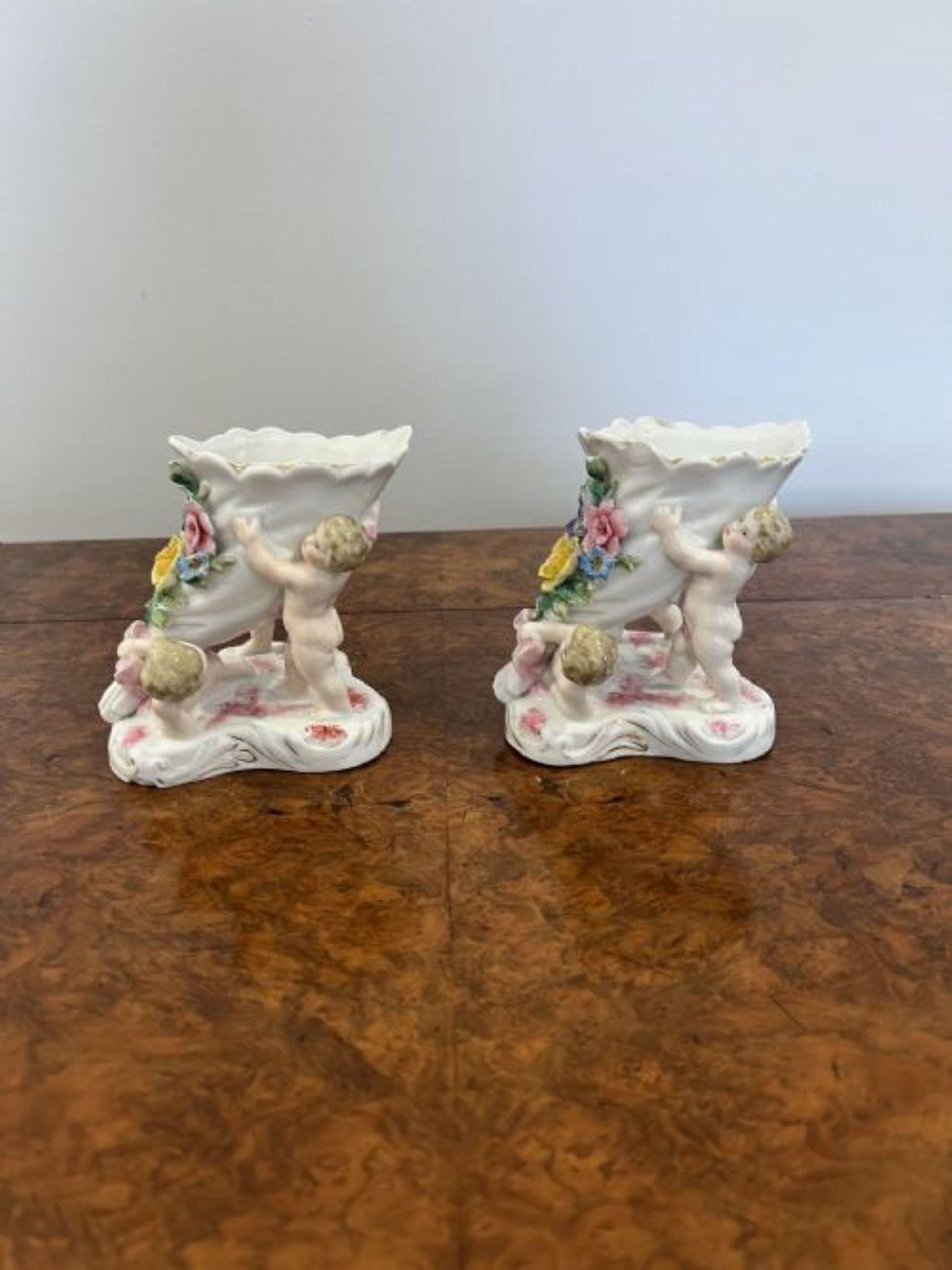 Pair of antique Victorian quality continental vases  For Sale 1