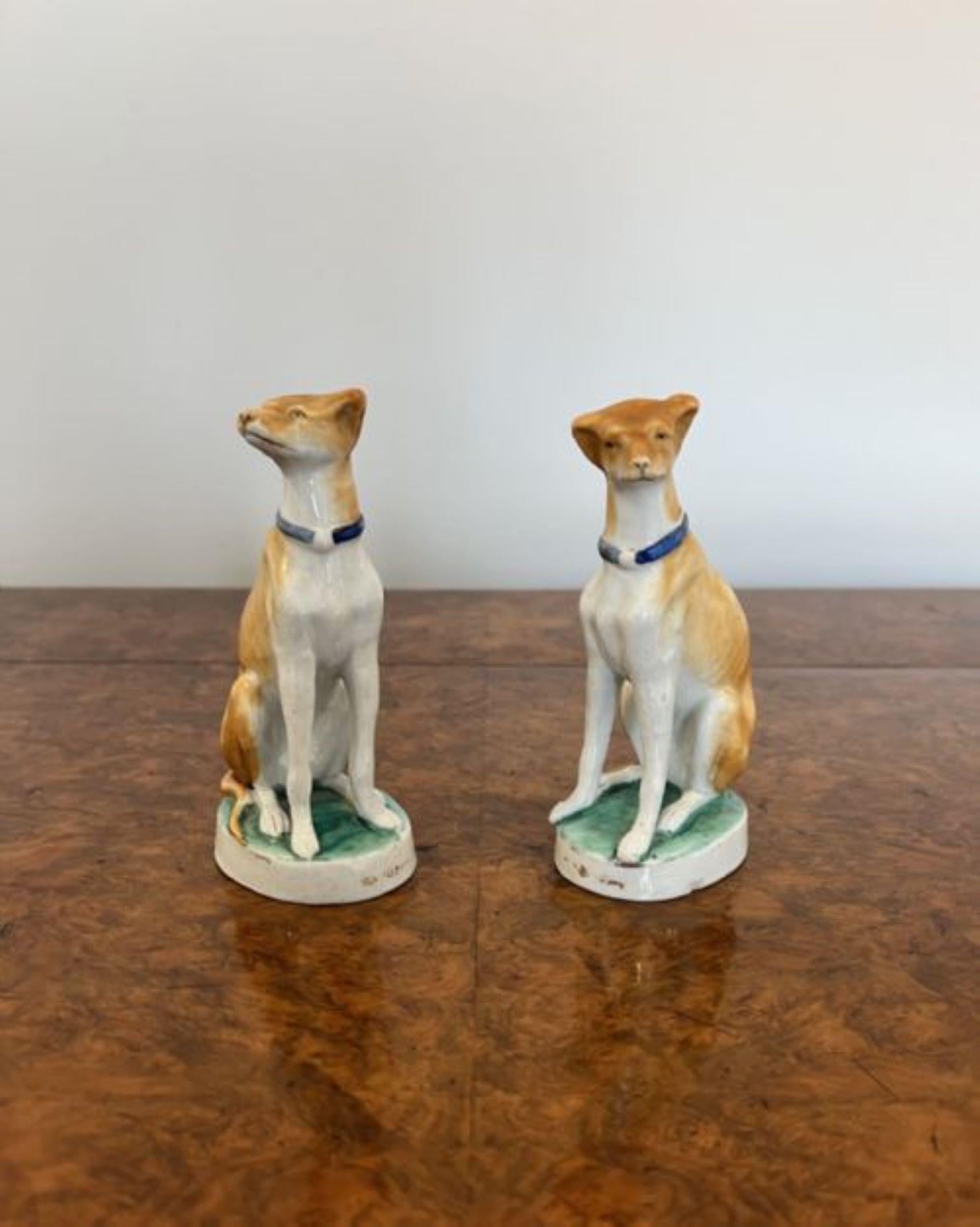 19th Century Pair of antique Victorian quality porcelain dogs  For Sale