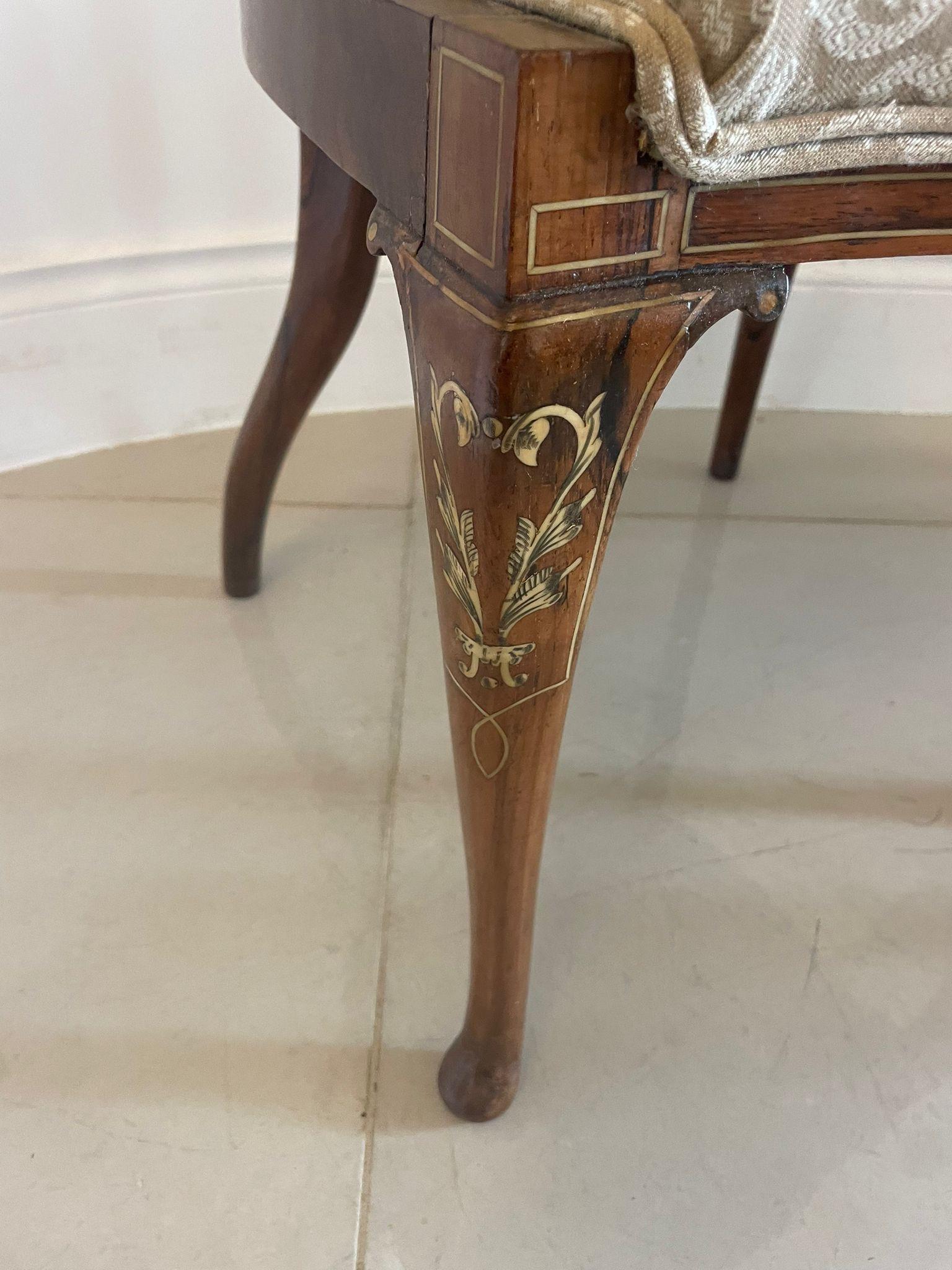 Pair of Antique Victorian Quality Rosewood Inlaid Side Chairs 4