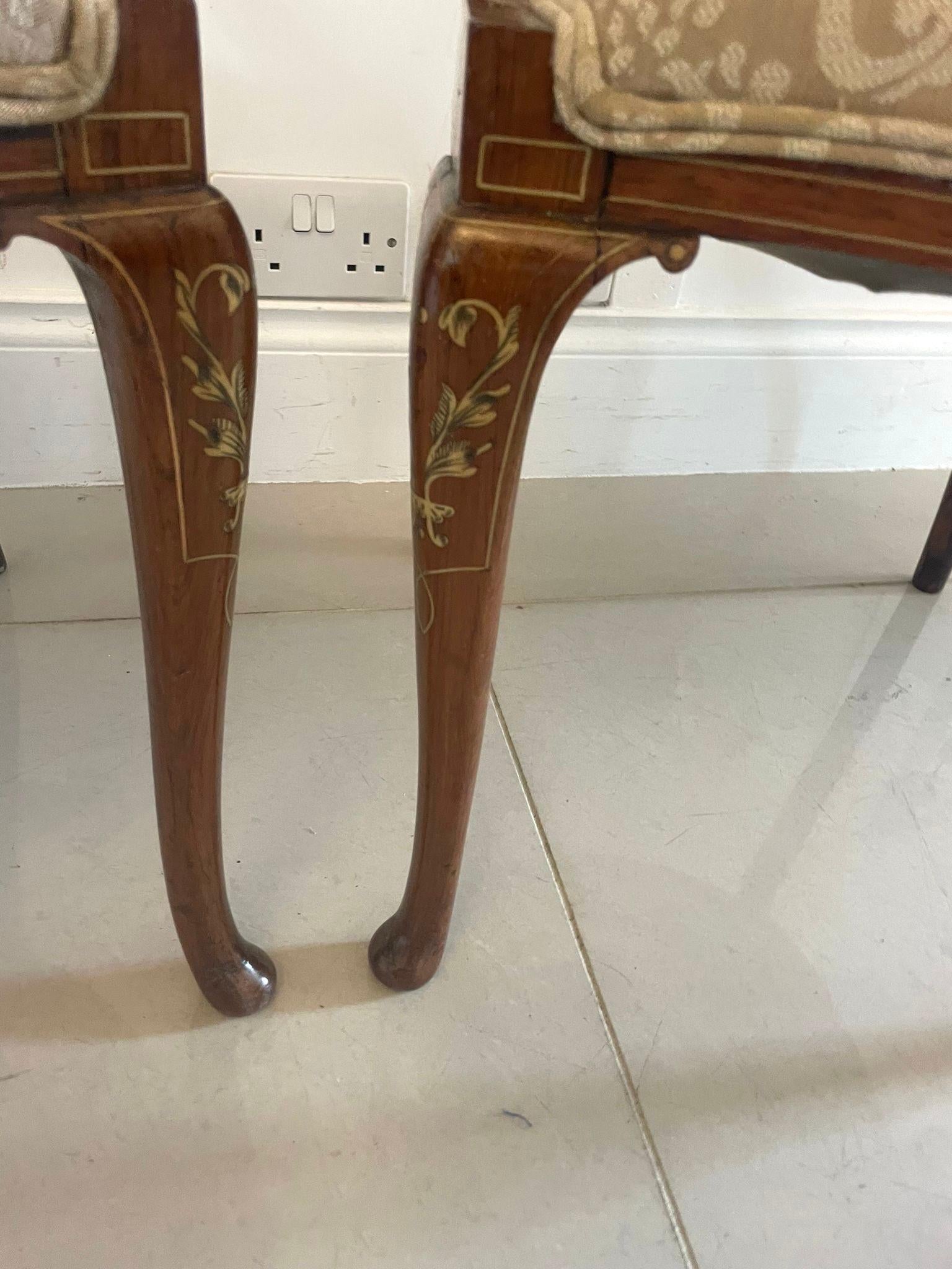Pair of Antique Victorian Quality Rosewood Inlaid Side Chairs 5