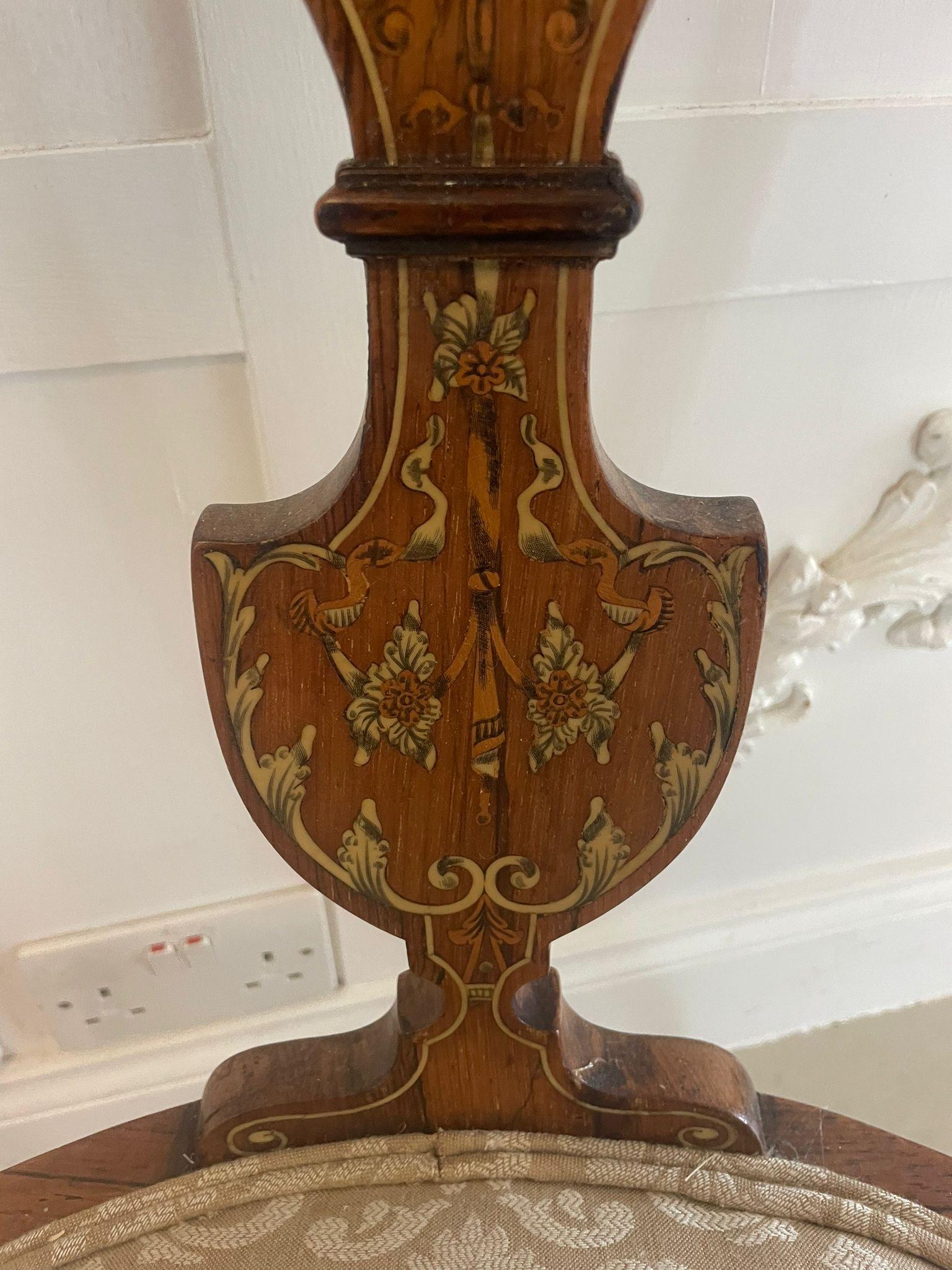 Pair of Antique Victorian Quality Rosewood Inlaid Side Chairs 11