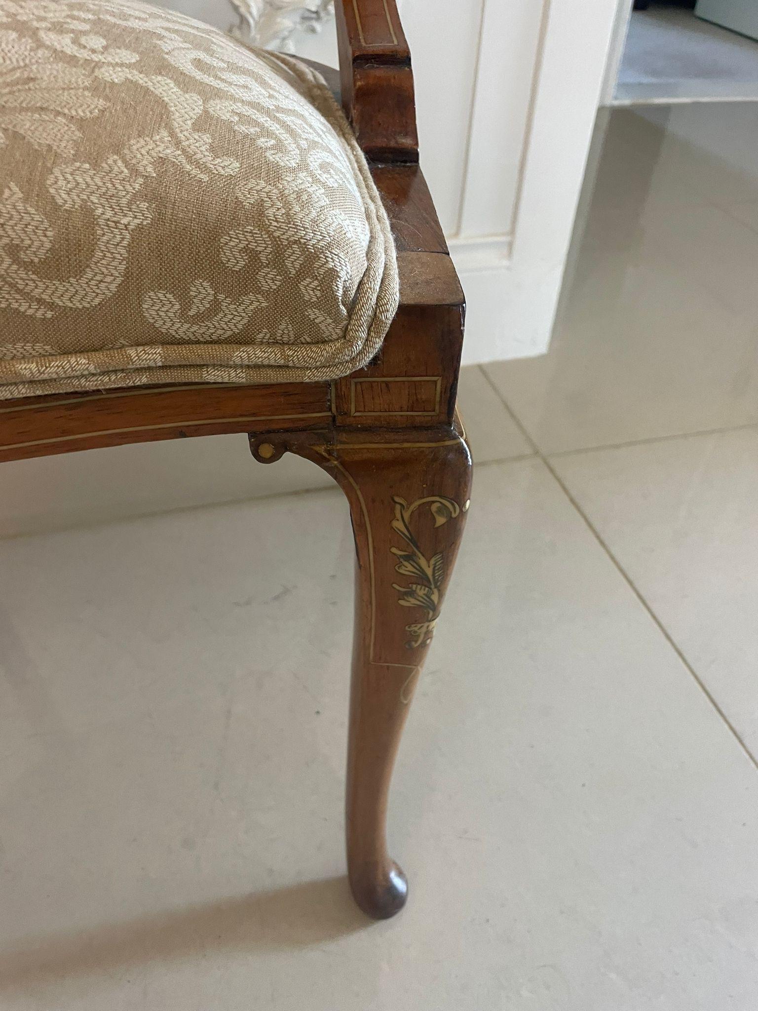 Pair of Antique Victorian Quality Rosewood Inlaid Side Chairs 2