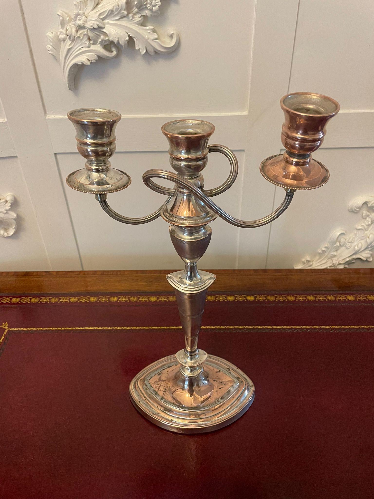 English  Pair of Antique Victorian Quality Sheffield Plated Candelabras  For Sale