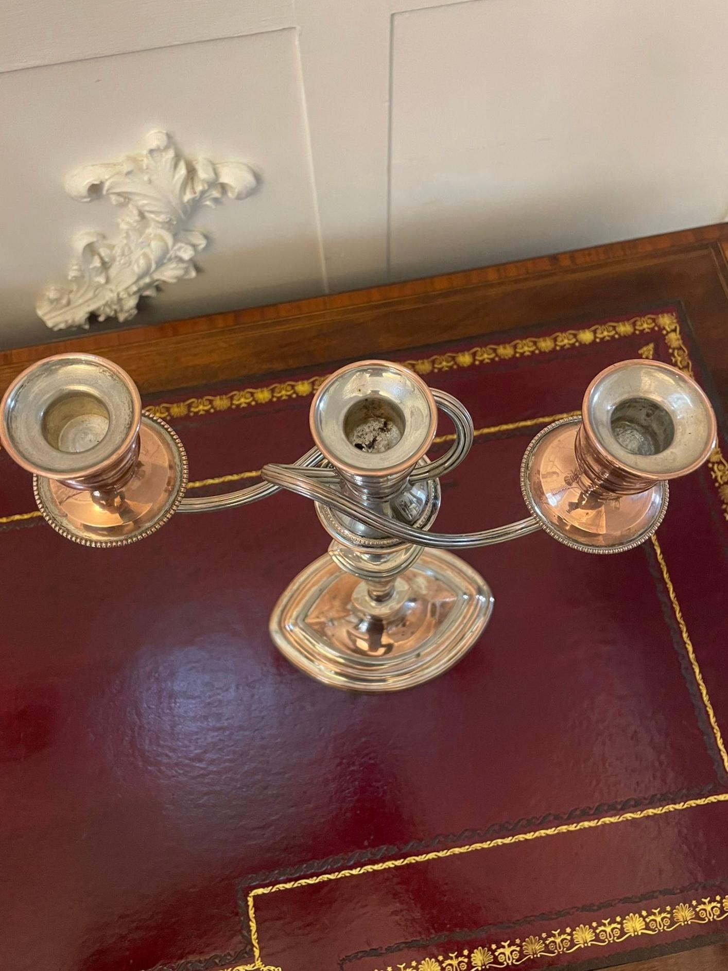  Pair of Antique Victorian Quality Sheffield Plated Candelabras  In Good Condition For Sale In Suffolk, GB
