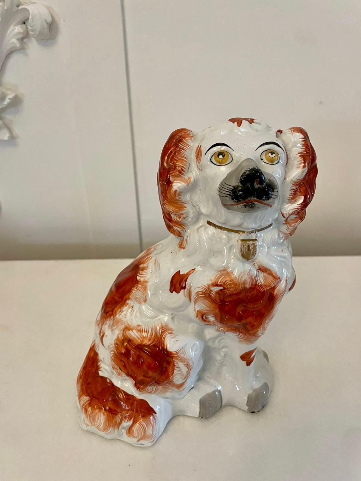 Pair of Antique Victorian Quality Staffordshire Dogs 3