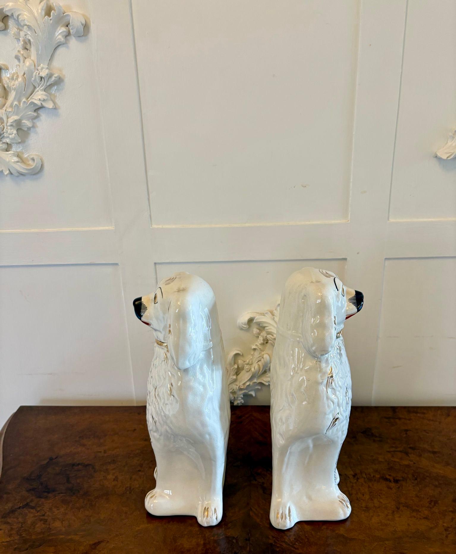 Victorien Paire d'anciens chiens de Staffordshire de qualité victorienne en vente