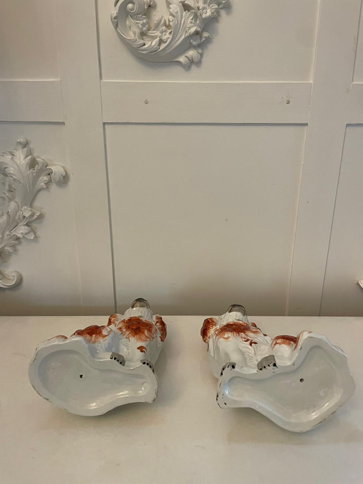 English Pair of Antique Victorian Quality Staffordshire Dogs