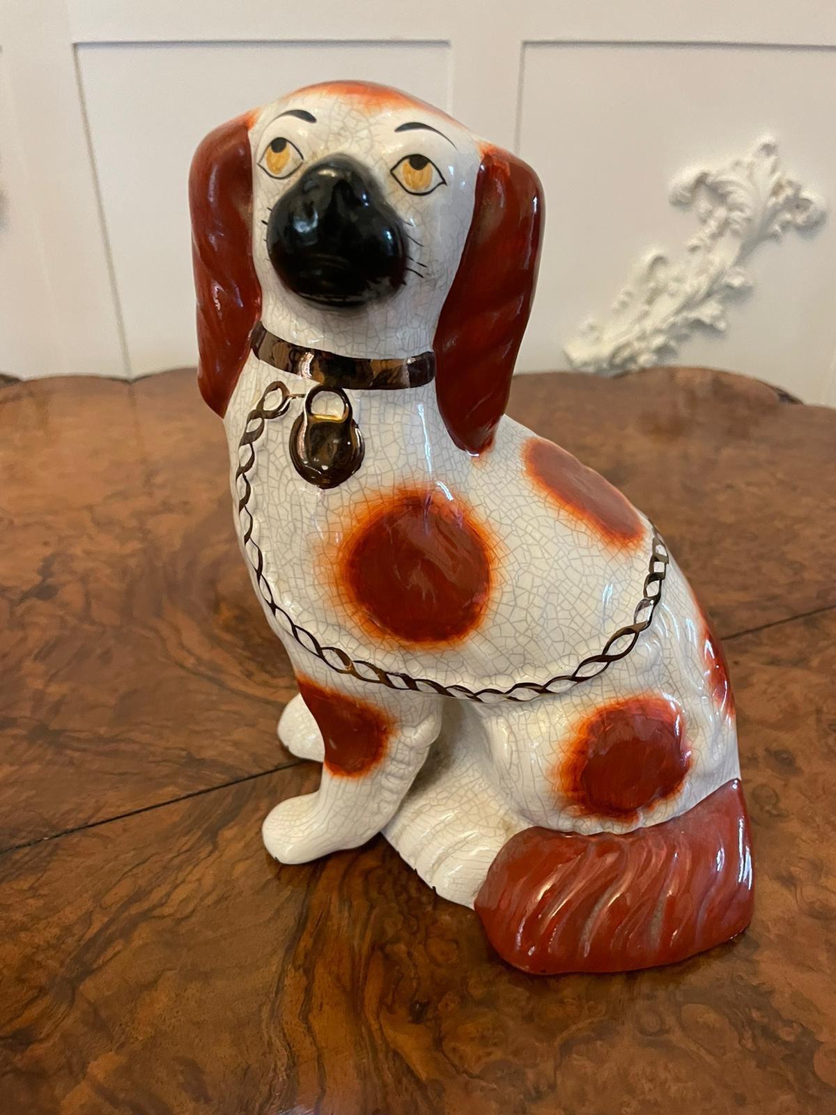 Pair of Antique Victorian Quality Staffordshire Dogs  In Good Condition For Sale In Suffolk, GB