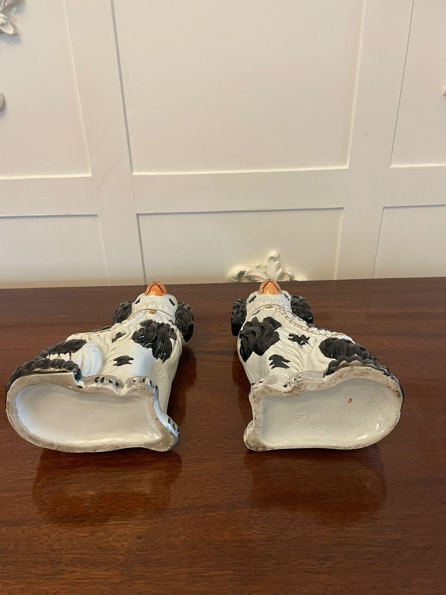 English Pair of Antique Victorian Quality Staffordshire Dogs