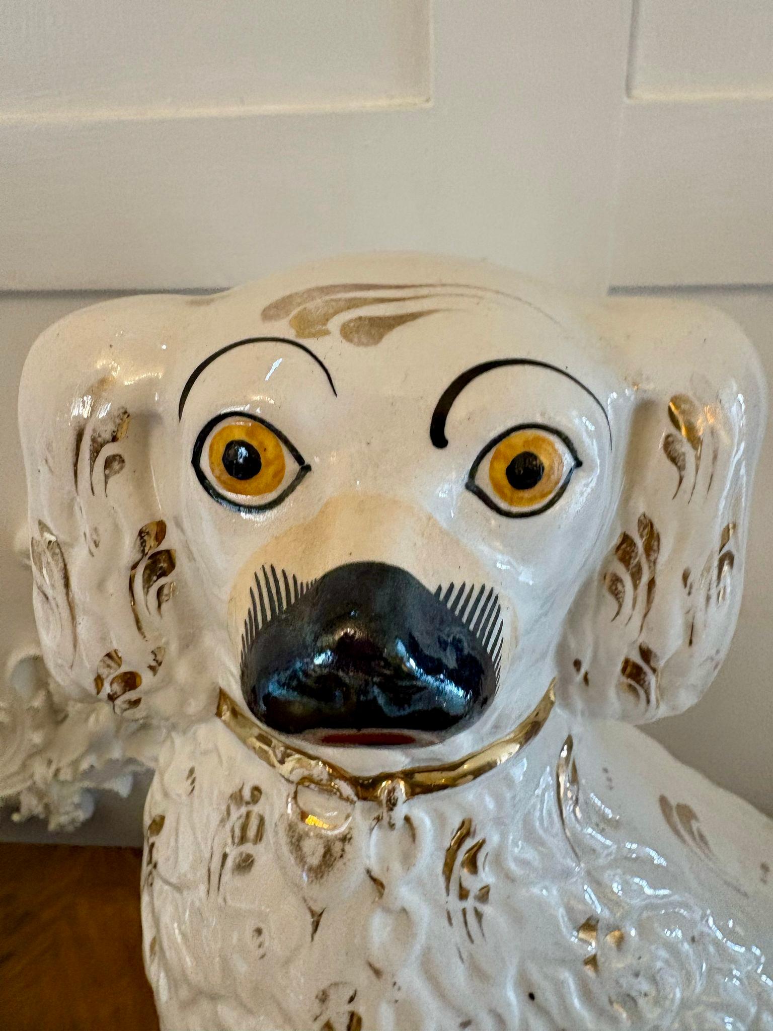 Paire d'anciens chiens de Staffordshire de qualité victorienne Bon état - En vente à Suffolk, GB