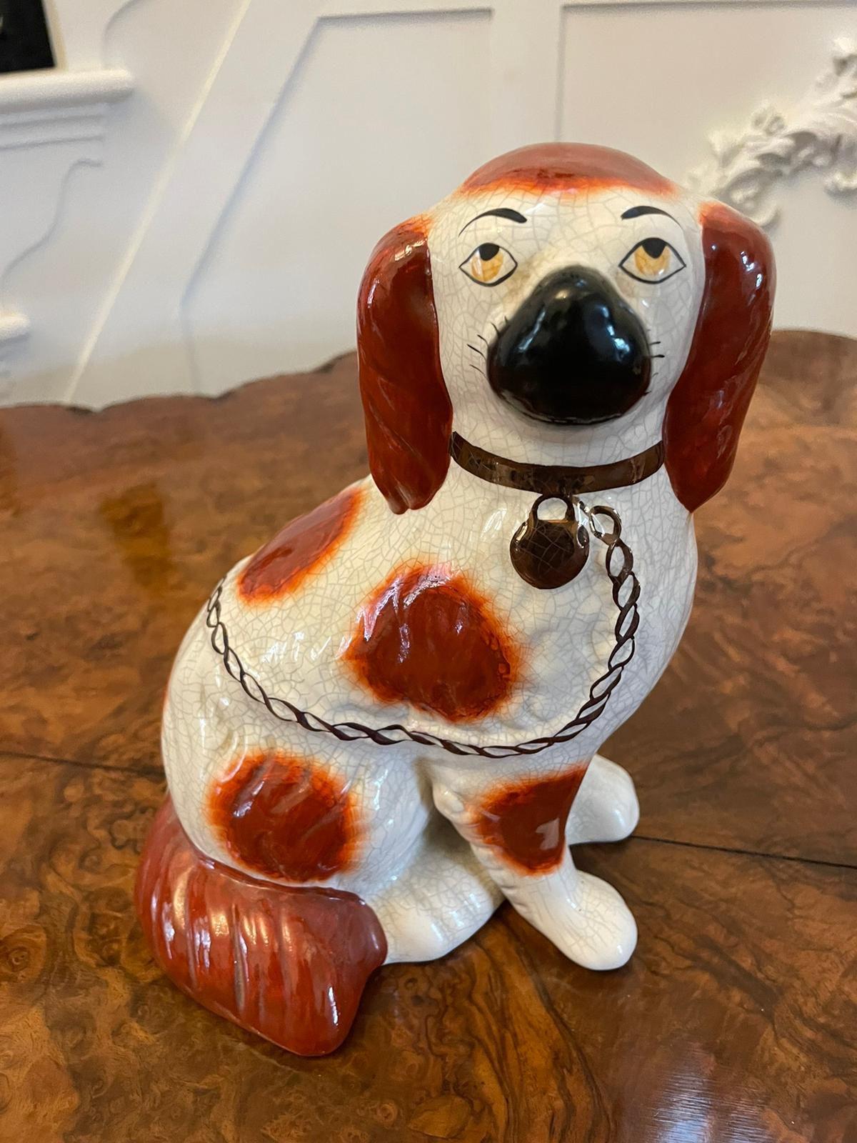Ceramic Pair of Antique Victorian Quality Staffordshire Dogs  For Sale