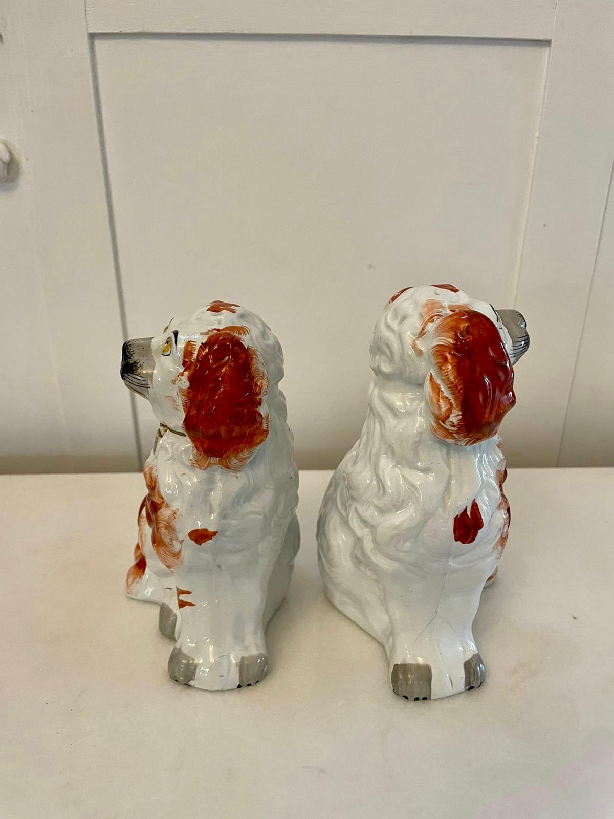 Ceramic Pair of Antique Victorian Quality Staffordshire Dogs