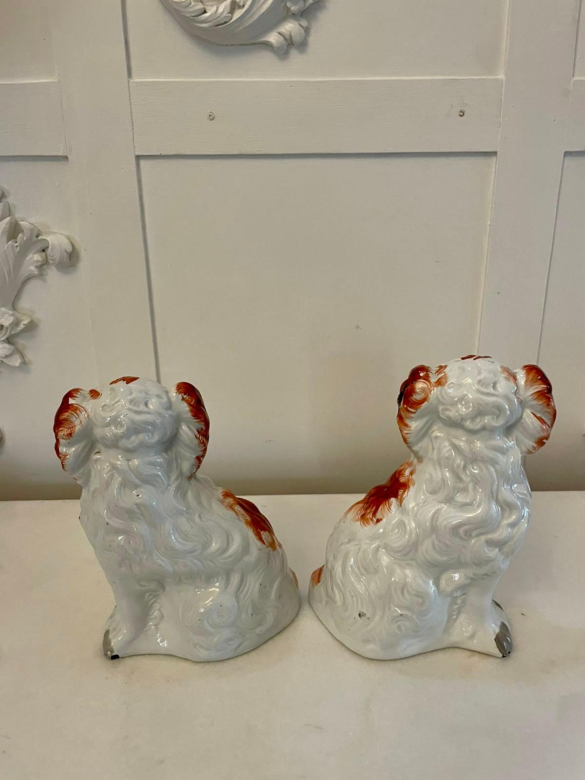 Pair of Antique Victorian Quality Staffordshire Dogs 1