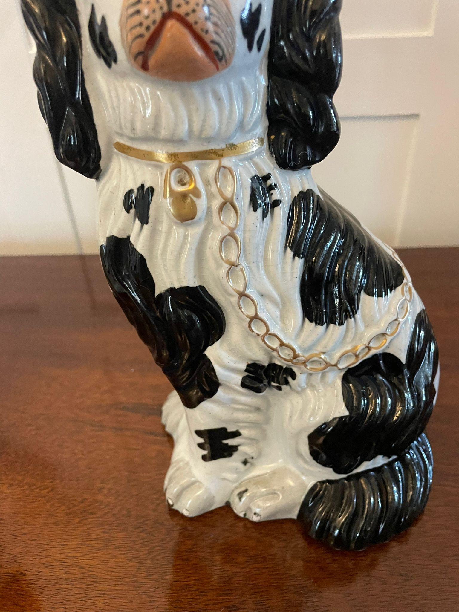 Pair of Antique Victorian Quality Staffordshire Dogs 1
