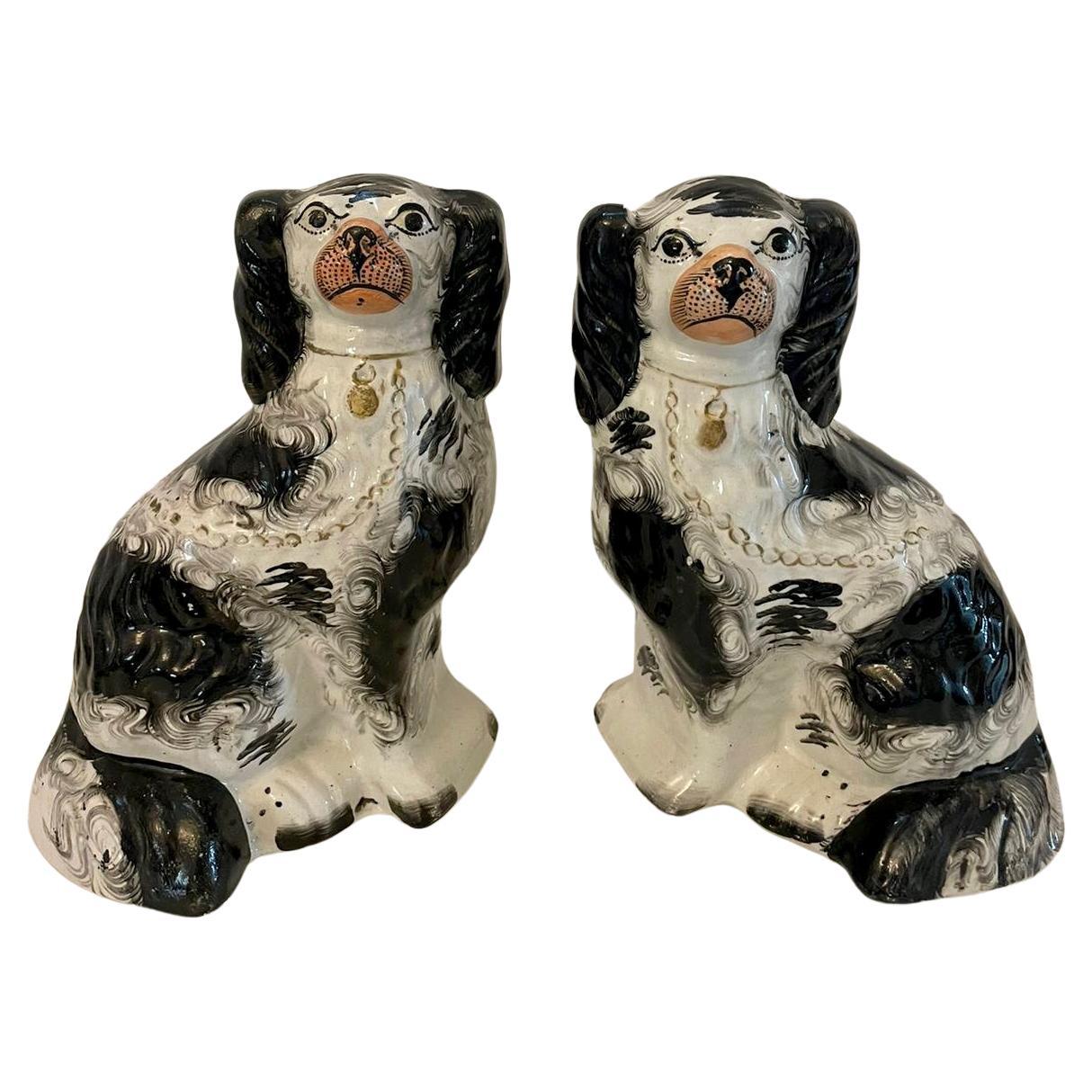 Pair of antique Victorian Quality Staffordshire Dogs