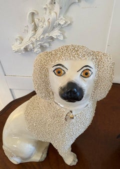 Pair of Antique Victorian Quality Staffordshire Poodles