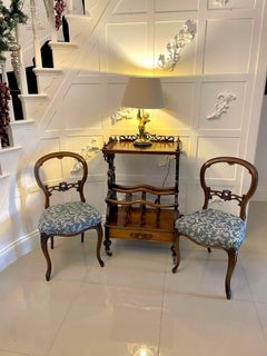 Pair of Antique Victorian Quality Walnut Side Chairs