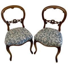 Pair of Antique Victorian Quality Walnut Side Chairs