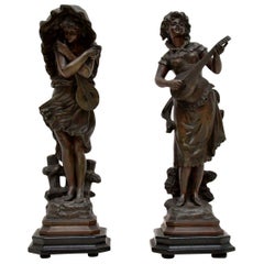 Paar antike viktorianische Zinnfiguren aus Zinn