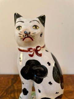 Pair of Antique Victorian Staffordshire Cats