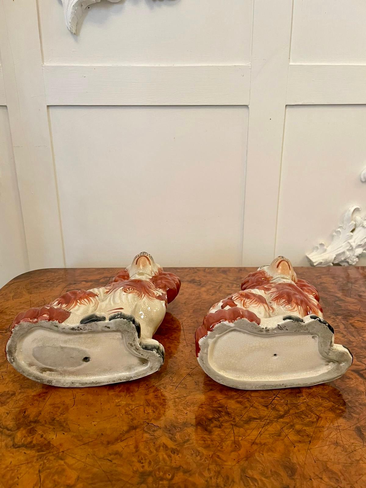Pair of Antique Victorian Staffordshire Dogs For Sale 3
