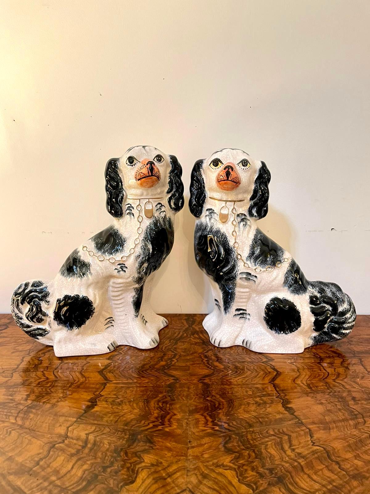 Pair of Antique Victorian Staffordshire Dogs 2