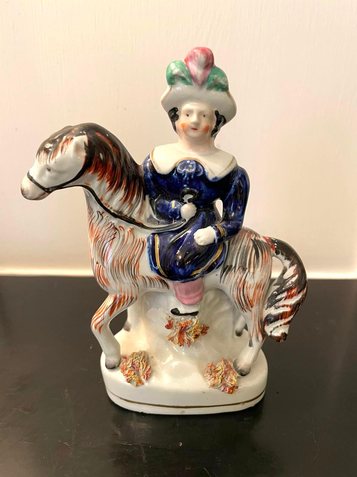 19th Century ​​Pair of Antique Victorian Staffordshire Figures For Sale