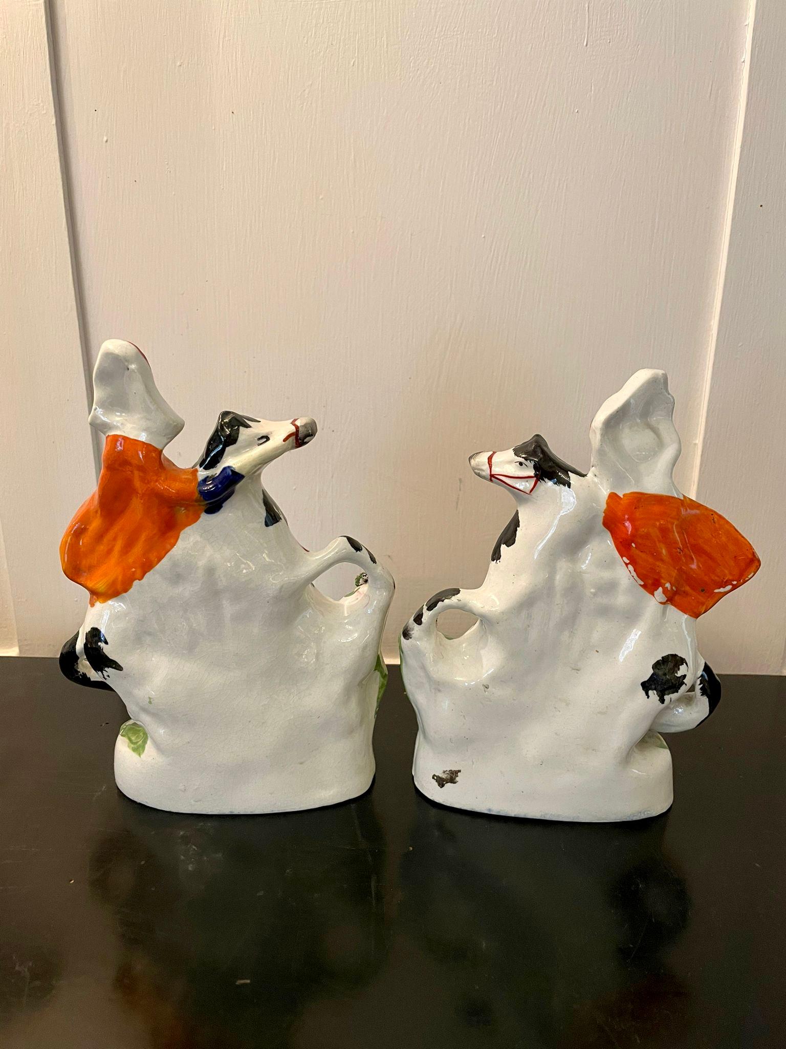 Pair of Antique Victorian Staffordshire Figures For Sale 3