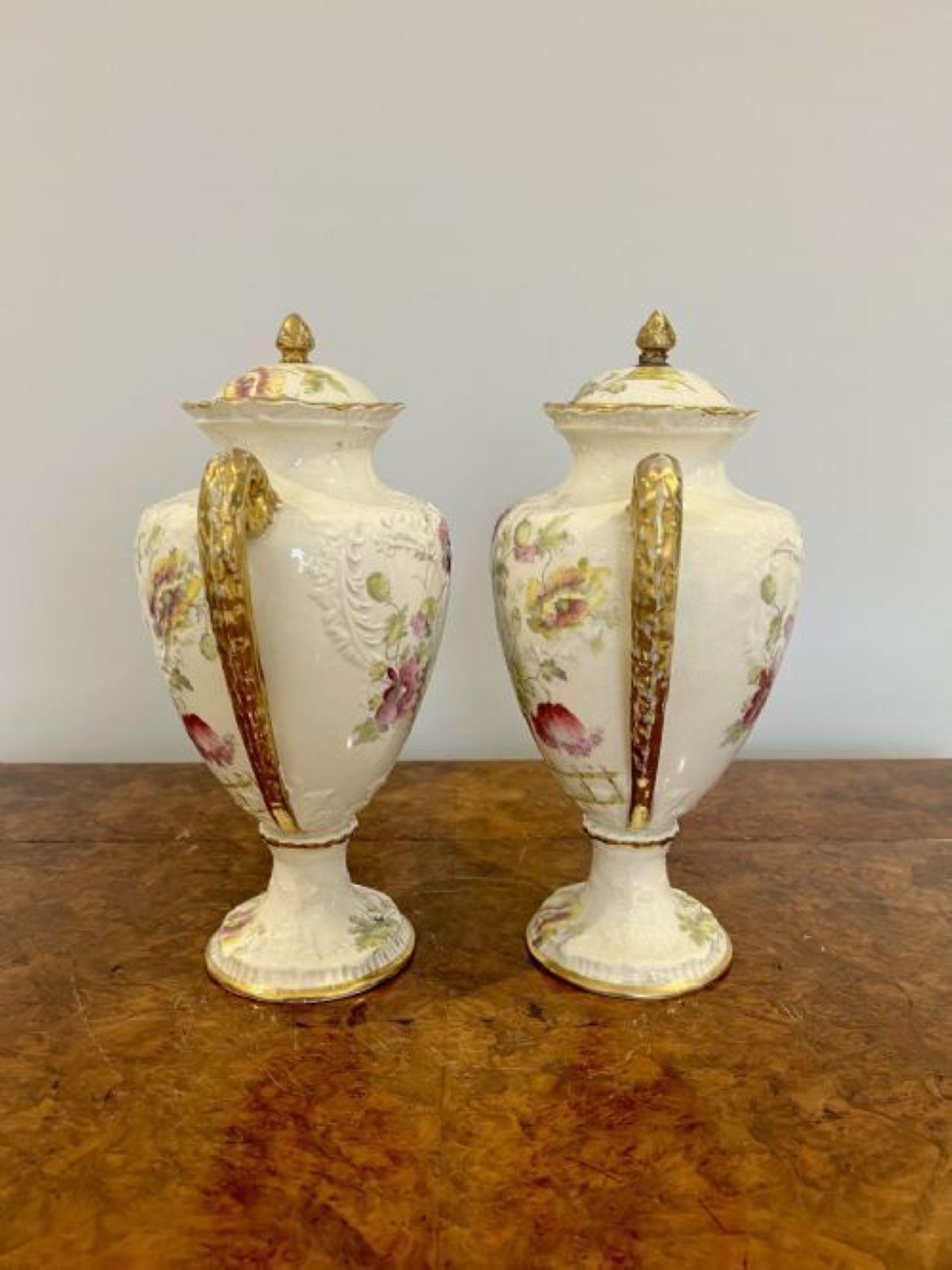 Pair of Antique Victorian Vases For Sale at 1stDibs