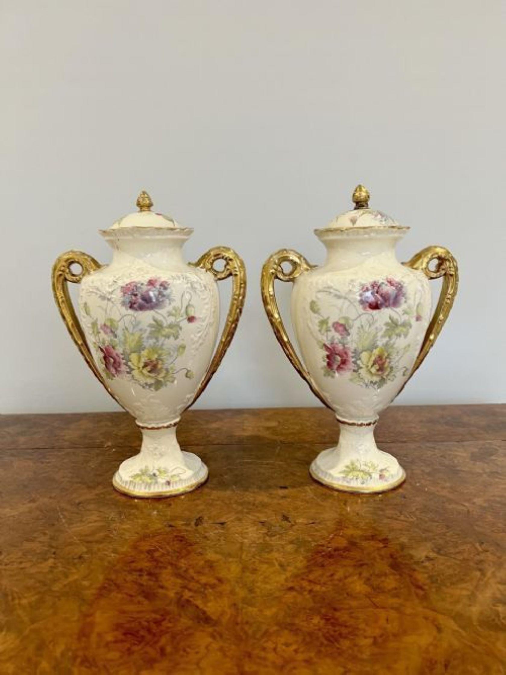 Pair of Antique Victorian Vases For Sale at 1stDibs