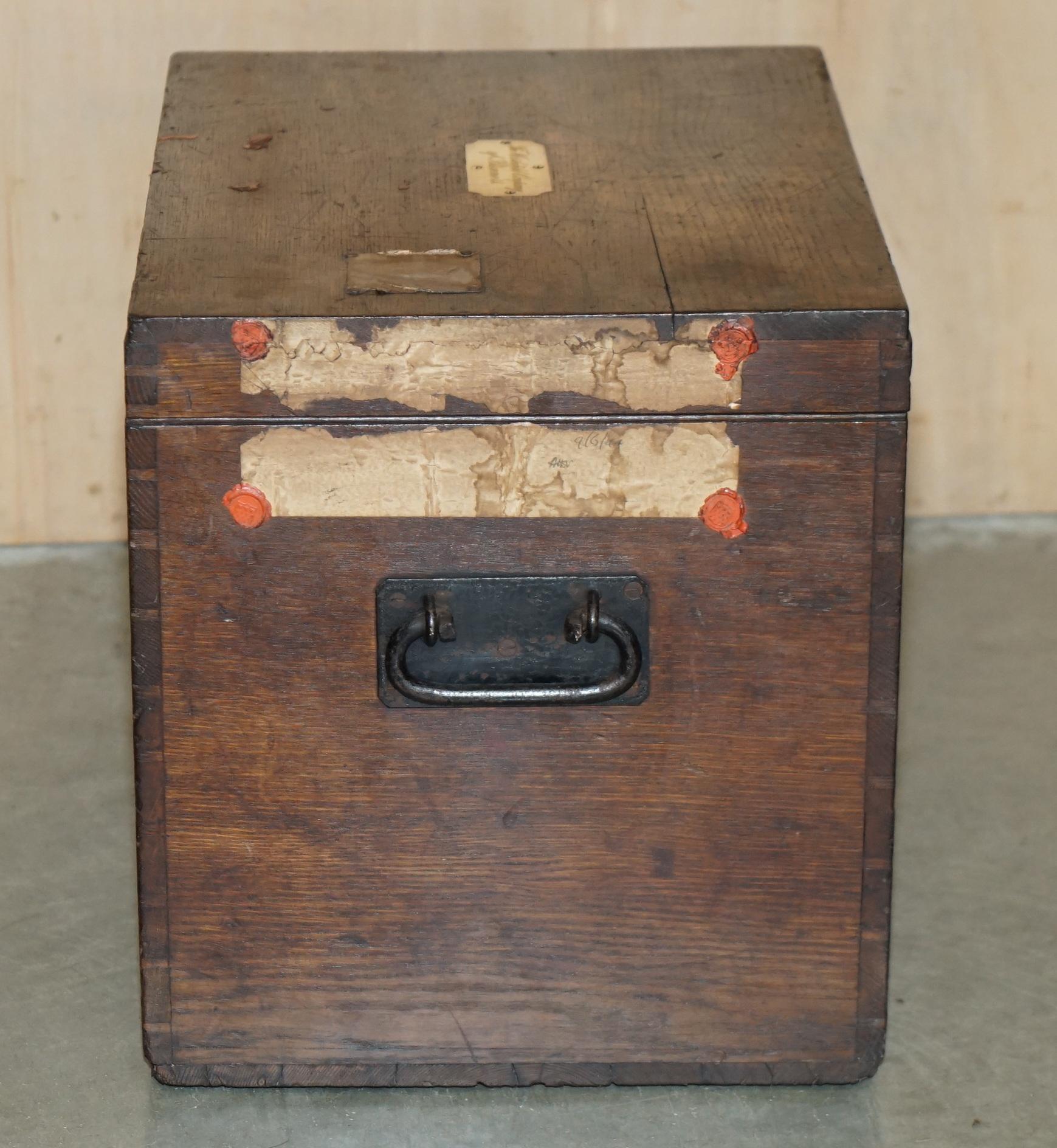 PAIR OF ANTIQUE VICTORIAN WORSHIPFUL COMPANY OF SKINNERS PAiR OF CAMPAIGN CHESTS For Sale 2