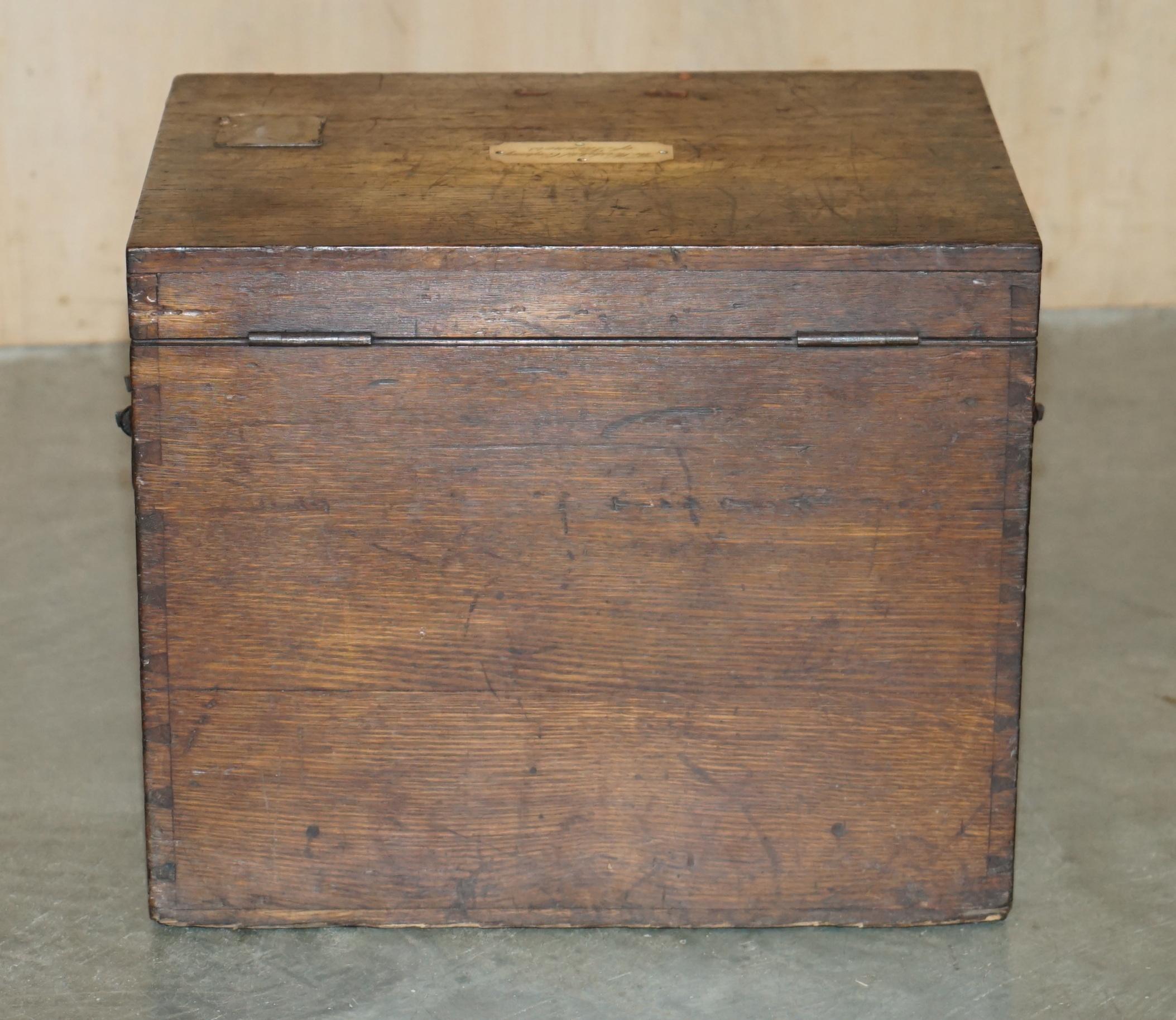PAIR OF ANTIQUE VICTORIAN WORSHIPFUL COMPANY OF SKINNERS PAiR OF CAMPAIGN CHESTS For Sale 1