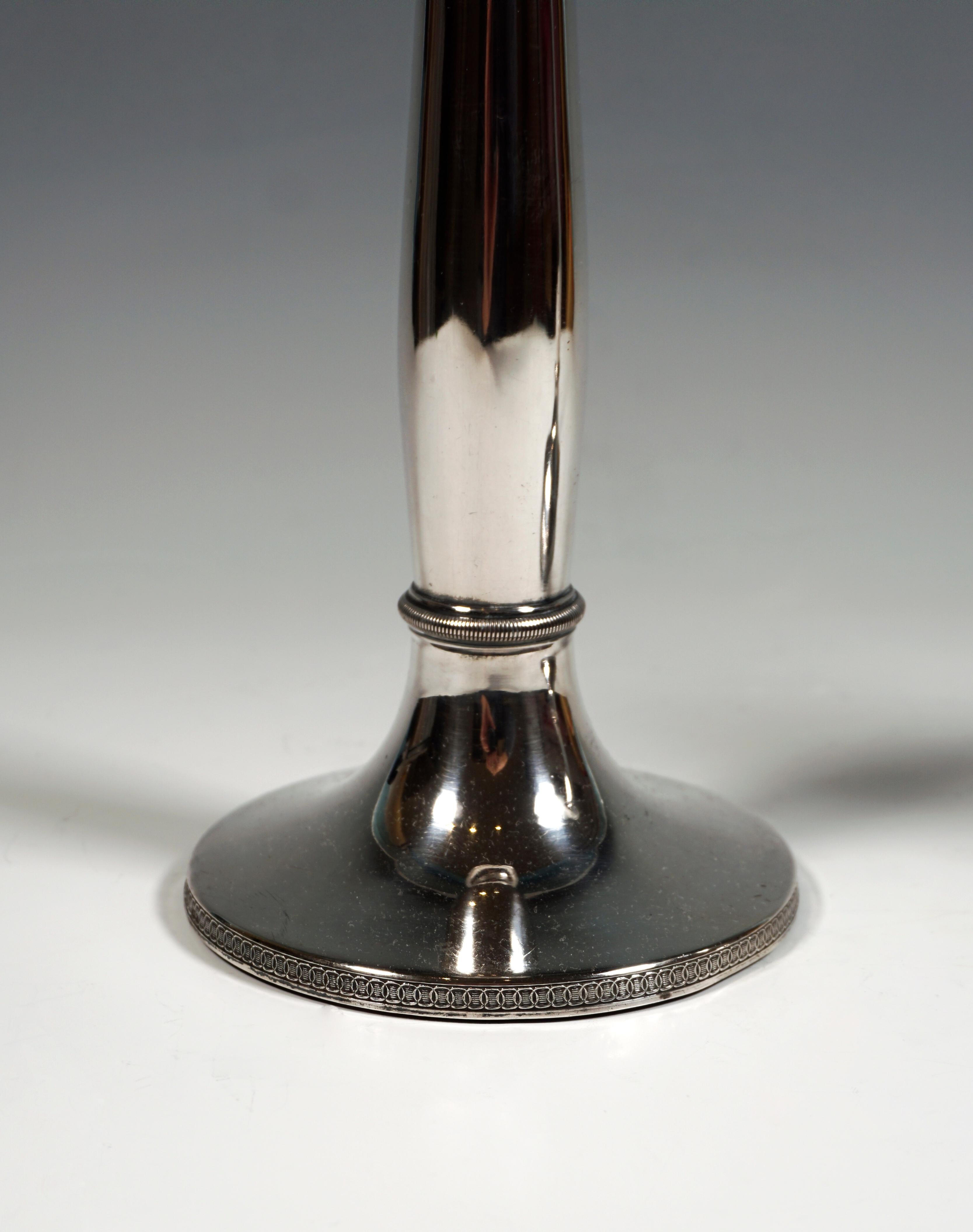 Biedermeier Pair of Antique Vienna Silver Candle Holders, by Stephan Mayerhofer, Dated 1826
