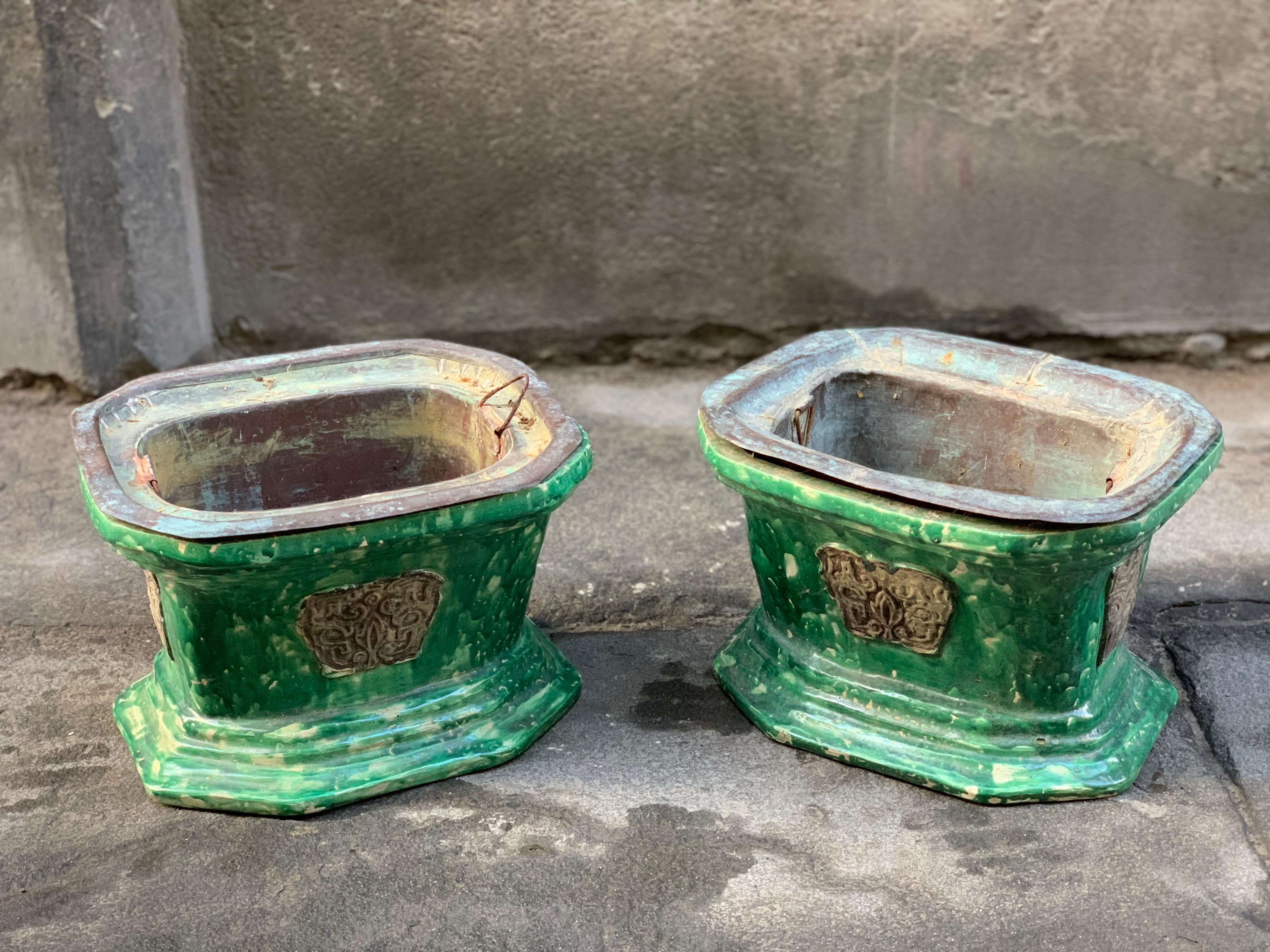 Pair of Antique Vietnamese Ceramic Elephant Stools/Plant Holders, Early 1900 12