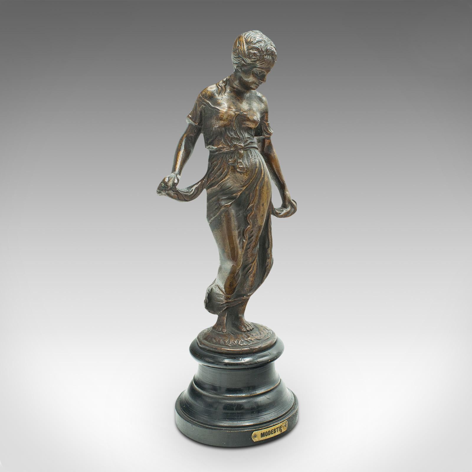 Français Paire de statues de vertus anciennes, françaises, bronze, Art nouveau, victorienne en vente