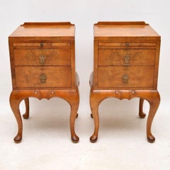 Pair of Antique Walnut Bedside Cabinets