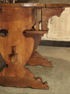 Pair of Antique Walnut Drop Leaf Side Tables from Italy, circa 1900