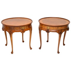 Pair of Retro Walnut and Elm Side Tables