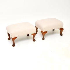 Pair of Antique Walnut Foot Stools