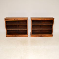 Pair of Antique Walnut Open Bookcases